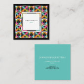 Modernes Hexagon-Steppdecken-Muster Quadratische Visitenkarte (Vorne/Hinten)