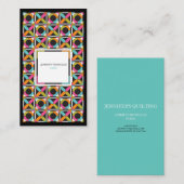 Modernes Hexagon-Steppdecken-Muster Visitenkarte (Vorne/Hinten)