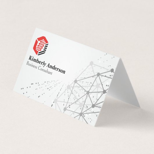 Modernes Hexagonal-Tech-Logo | Hintergrund der Ver Visitenkarten (Vorderseite)