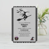 Modernes Hexengebräu Grau-Schwarzes Halloween-Part Einladung (Stehend Vorderseite)