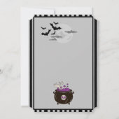 Modernes Hexengebräu Grau-Schwarzes Halloween-Part Einladung (Rückseite)