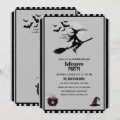Modernes Hexengebräu Grau-Schwarzes Halloween-Part Einladung (Vorne/Hinten)