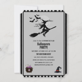 Modernes Hexengebräu Grau-Schwarzes Halloween-Part Einladung