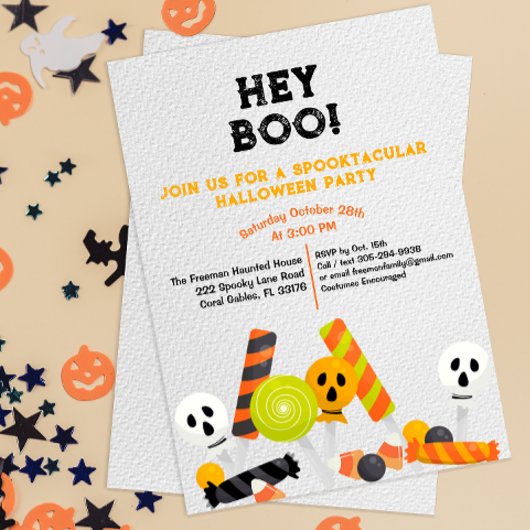 Modernes Hey Boo Kids Halloween-Party laden ein Einladung