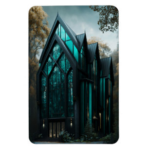 Modernes Hi-Tech Gothic House Exterior Design Magnet