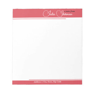 Modernes Hibiskus Rote Feminine Minimalistische Sc Notizblock