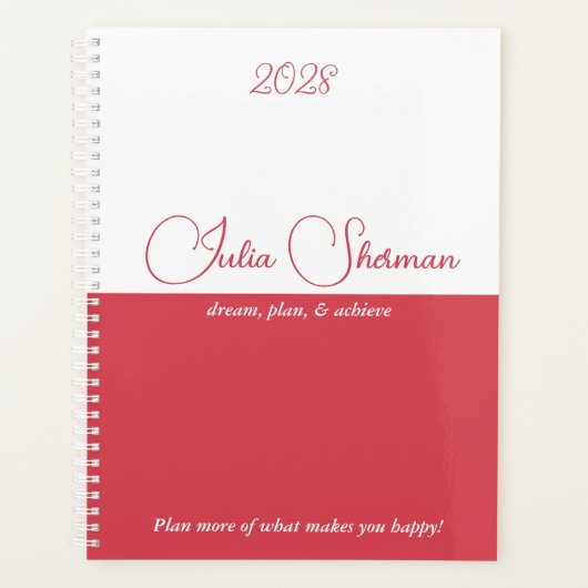 Modernes Hibiskus Rote Feminine Minimalistische Sc Planer (Vorderseite)