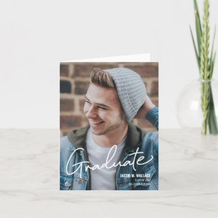 Modernes High School Abschluss Foto Male Graduate Ankündigung