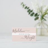 Modernes Highlight | Script Calligraphy Blush Pink Visitenkarte (Stehend Vorderseite)