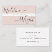 Modernes Highlight | Script Calligraphy Blush Pink Visitenkarte (Vorne/Hinten)