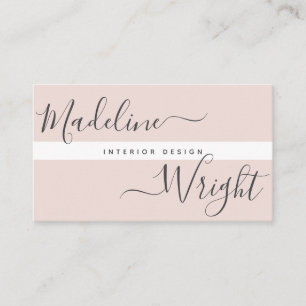 Modernes Highlight Script Calligraphy Blush Pink Visitenkarte