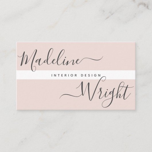 Modernes Highlight | Script Calligraphy Blush Pink Visitenkarte (Vorderseite)