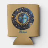 Modernes Himmelsgalaxie Sun Moon Monogram Dosenkühler (Rückseite)
