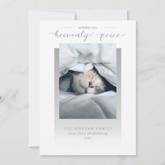 Modernes Himmlisches Friedenskalligrafie-Foto Feiertagskarte (Vorderseite)