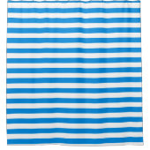 Modernes Hinzufügen von Textnamensvorlage Blau Wei Duschvorhang (Vorderseite)