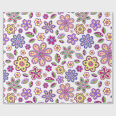 Modernes Hippie Floral Muster | Botanisch Geschenkpapier (Flach)