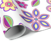 Modernes Hippie Floral Muster | Botanisch Geschenkpapier (Rolleneckpunkt)
