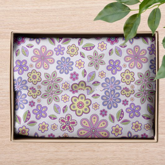 Modernes Hippie Floral Muster | Botanisch Seidenpapier