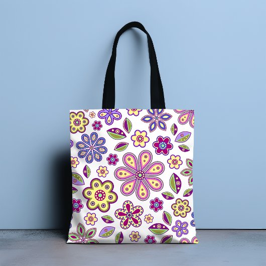 Modernes Hippie Floral Muster | Botanisch Tasche