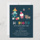 Modernes HO HO HO Weihnachts-Party Einladung (Vorderseite)
