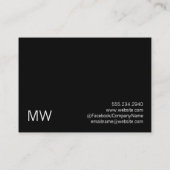 Modernes, hoch entwickeltes/beigefarbenes Schwarz Visitenkarte (Rückseite)