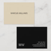 Modernes, hoch entwickeltes/beigefarbenes Schwarz Visitenkarte (Vorne/Hinten)