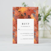 Modernes, hoch entwickeltes Terracotta Boho Weddin RSVP Karte (Stehend Vorderseite)