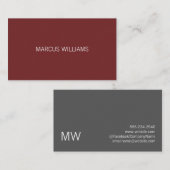 Modernes, hoch entwickeltes / tiefrotes Grau Visitenkarte (Vorne/Hinten)