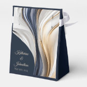 Modernes, hochblau-weißes Gold- Geschenkschachtel (Rückseite)