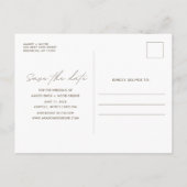 Modernes Hochzeit im Herbst Foto Boho Save the Dat Ankündigungspostkarte (Rückseite)