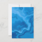 Modernes Hochzeitblau Einladung (Rückseite)