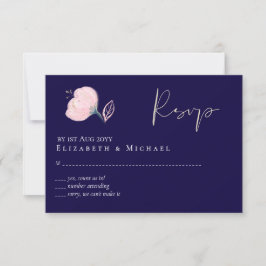 Modernes Hochzeitbudget für Hochzeiten in Blue Pin RSVP Karte