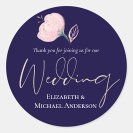 Modernes Hochzeitbudget für Hochzeiten in Blue Pin Runder Aufkleber