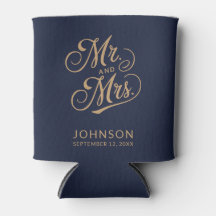 Modernes Hochzeitdatum Navy Blue Mr & Mrs. Gastges