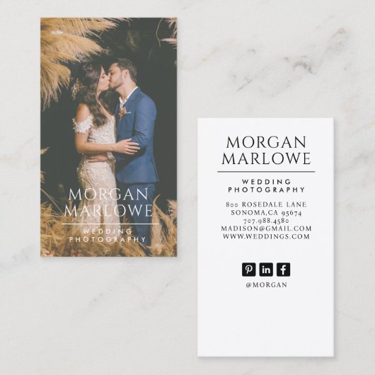 Modernes Hochzeitfotograf-Foto Visitenkarte (Vorne/Hinten)