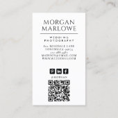 Modernes Hochzeitfotograf-Foto Visitenkarte (Rückseite)