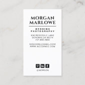 Modernes Hochzeitfotograf-Foto Visitenkarte (Rückseite)