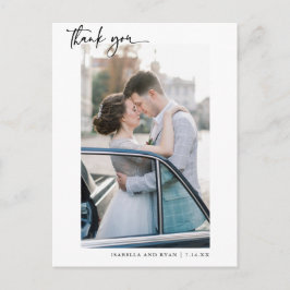 Modernes Hochzeitkalligrafie-Foto Vielen Dank Postkarte