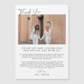 Modernes Hochzeitliches Magnetisches Foto dank Kar Magneteinladung (Vorderseite)