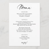 Modernes Hochzeitmenü mit einfacher Handschrift Menükarte (Vorderseite)