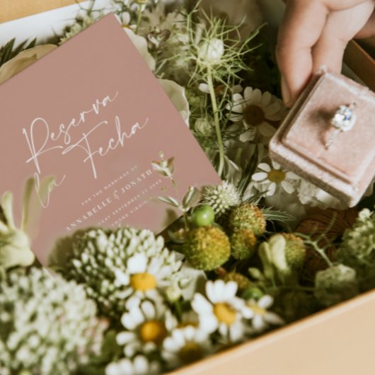 Modernes Hochzeitreservat La Fecha terracotta Save The Date