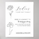 Modernes Hochzeitsbadezimmerzeichen Poster (Vorne)