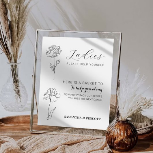 Modernes Hochzeitsbadezimmerzeichen Poster