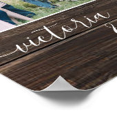 Modernes Hochzeitsbild aus rustikalem Holz - Foto  Poster (Ecke)