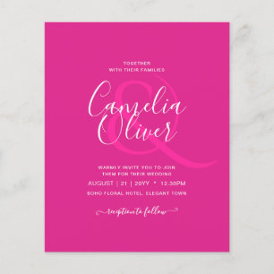 MODERNES HOCHZEITSBUDGET CERISE PINK FLYER