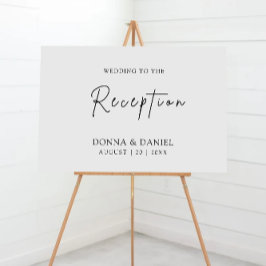 Modernes Hochzeitsempfang Begrüßungszeichen Poster