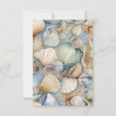 Modernes Hochzeitsessen im tropischen Seashells RSVP Karte (Rückseite)