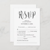 Modernes Hochzeitsessen lädt zur UAWG-Eintrittskar Begleitkarte (Vorne/Hinten)