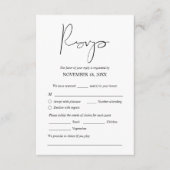 Modernes Hochzeitsessen lädt zur UAWG-Eintrittskar Begleitkarte (Vorderseite)