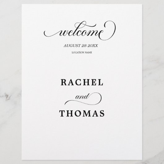 Modernes Hochzeitsfeierprogramm (Vorderseite)